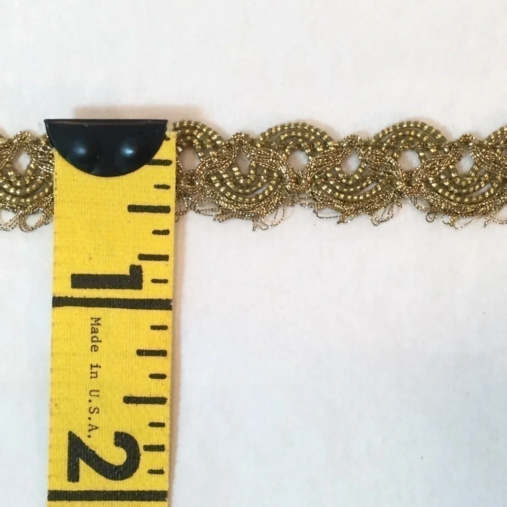 Lacy Gold Metallic Snake Braid - 18 Yards